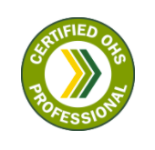 Logo for  Australian Institute of Health & Safety Certified OHS Professional